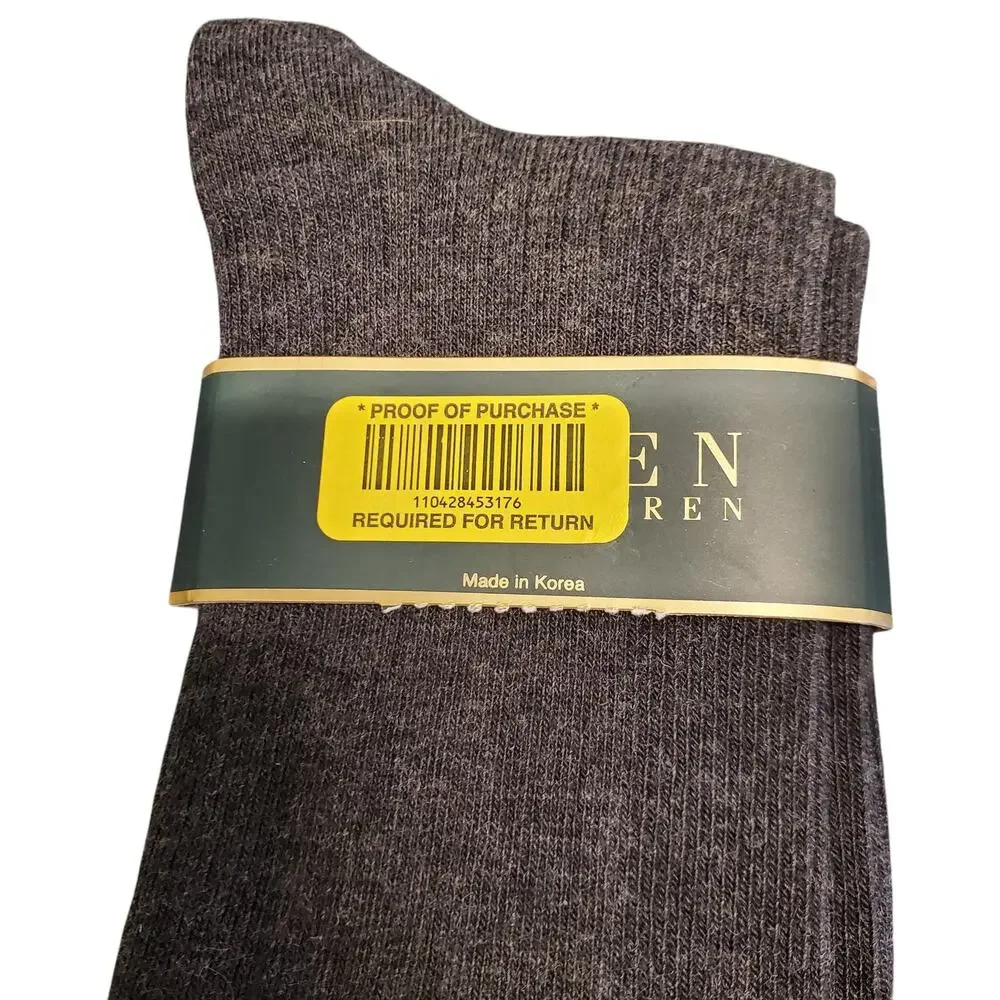 Vintage Ralph Lauren Womens Socks Gray Pink Monogram NEW Y2k 90s